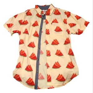 Men's Straight Faded Watermelon Button Down Sz S